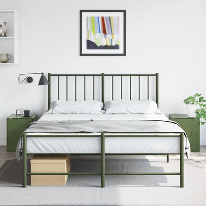vidaXL Bedside Cabinets 2 pcs Olive Green 34.5x39x44 cm Steel 1