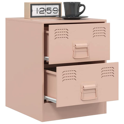 vidaXL Bedside Cabinets 2 pcs Pink 34.5x39x44 cm Steel 4