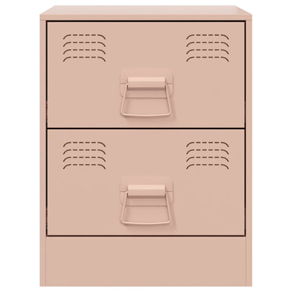 vidaXL Bedside Cabinets 2 pcs Pink 34.5x39x44 cm Steel 5