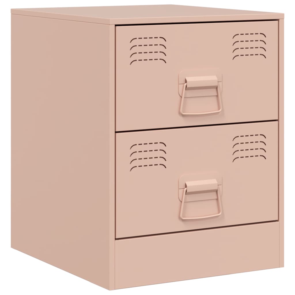 vidaXL Bedside Cabinets 2 pcs Pink 34.5x39x44 cm Steel 6