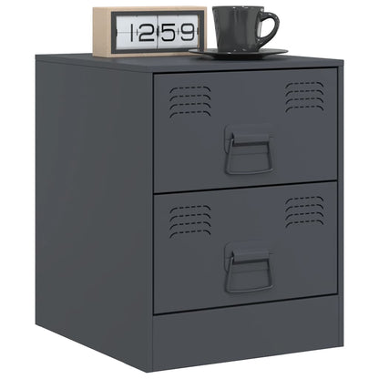 vidaXL Bedside Cabinets 2 pcs Anthracite 34.5x39x44 cm Steel 3