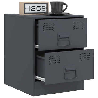 vidaXL Bedside Cabinets 2 pcs Anthracite 34.5x39x44 cm Steel 4