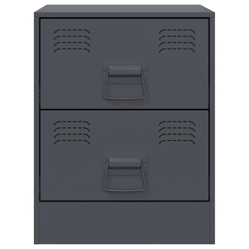 vidaXL Bedside Cabinets 2 pcs Anthracite 34.5x39x44 cm Steel 5