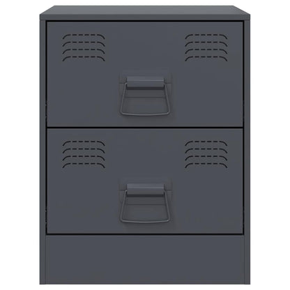 vidaXL Bedside Cabinets 2 pcs Anthracite 34.5x39x44 cm Steel 5