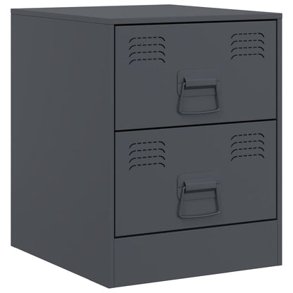 vidaXL Bedside Cabinets 2 pcs Anthracite 34.5x39x44 cm Steel 6