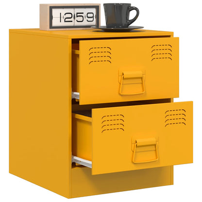 vidaXL Bedside Cabinets 2 pcs Yellow 34.5x39x44 cm Steel 4