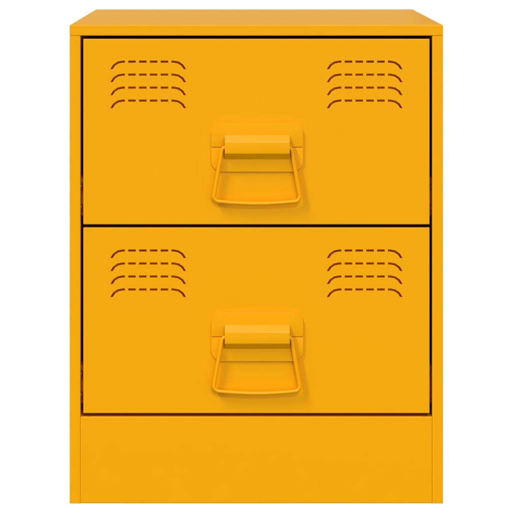 vidaXL Bedside Cabinets 2 pcs Yellow 34.5x39x44 cm Steel 5