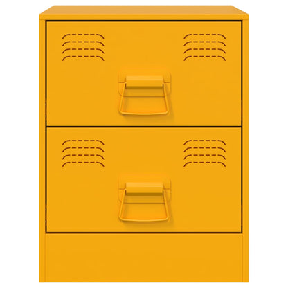 vidaXL Bedside Cabinets 2 pcs Yellow 34.5x39x44 cm Steel 5