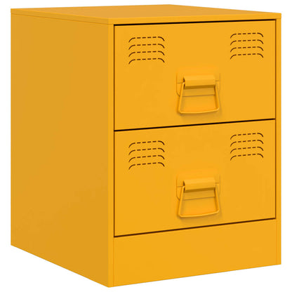 vidaXL Bedside Cabinets 2 pcs Yellow 34.5x39x44 cm Steel 6