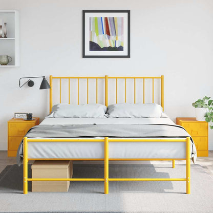 vidaXL Bedside Cabinets 2 pcs Yellow 34.5x39x44 cm Steel 1