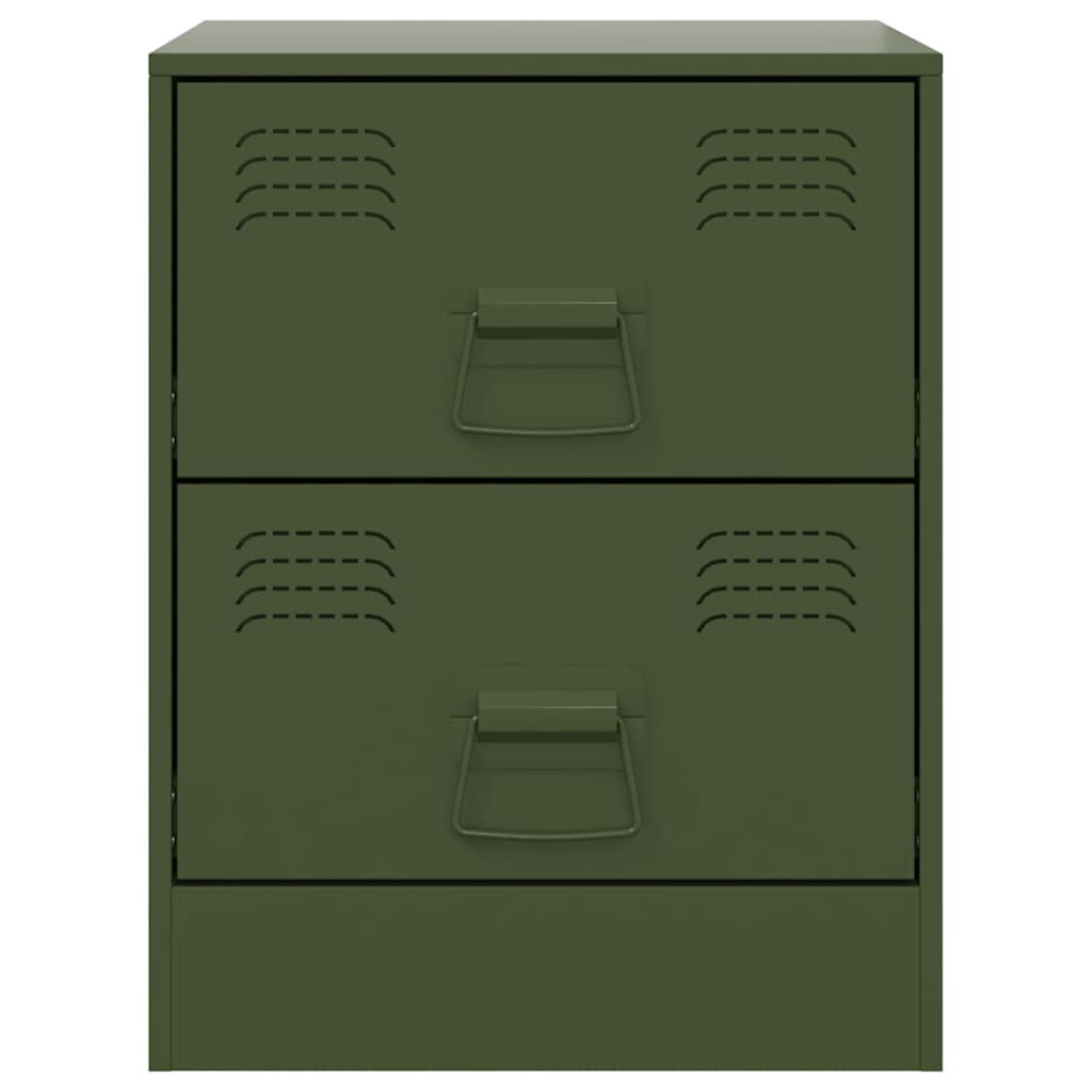vidaXL Bedside Cabinets 2 pcs Green 34.5x39x44 cm Steel 5
