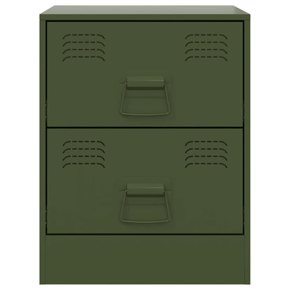 vidaXL Bedside Cabinets 2 pcs Green 34.5x39x44 cm Steel 5