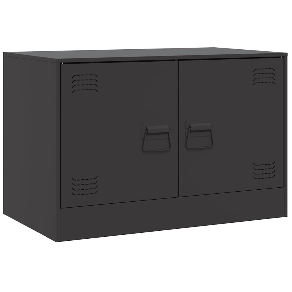 vidaXL TV Cabinets 2pcs Black 67x39x44 cm Steel 5
