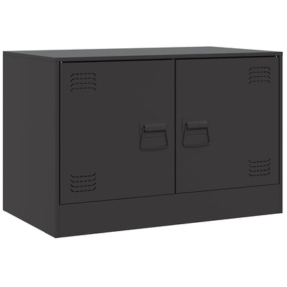 vidaXL TV Cabinets 2pcs Black 67x39x44 cm Steel 5