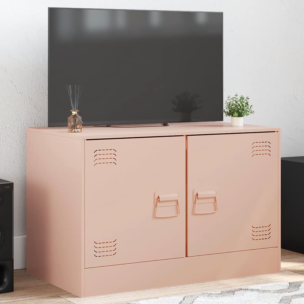 vidaXL TV Cabinet Pink 67x39x44 cm Steel 1