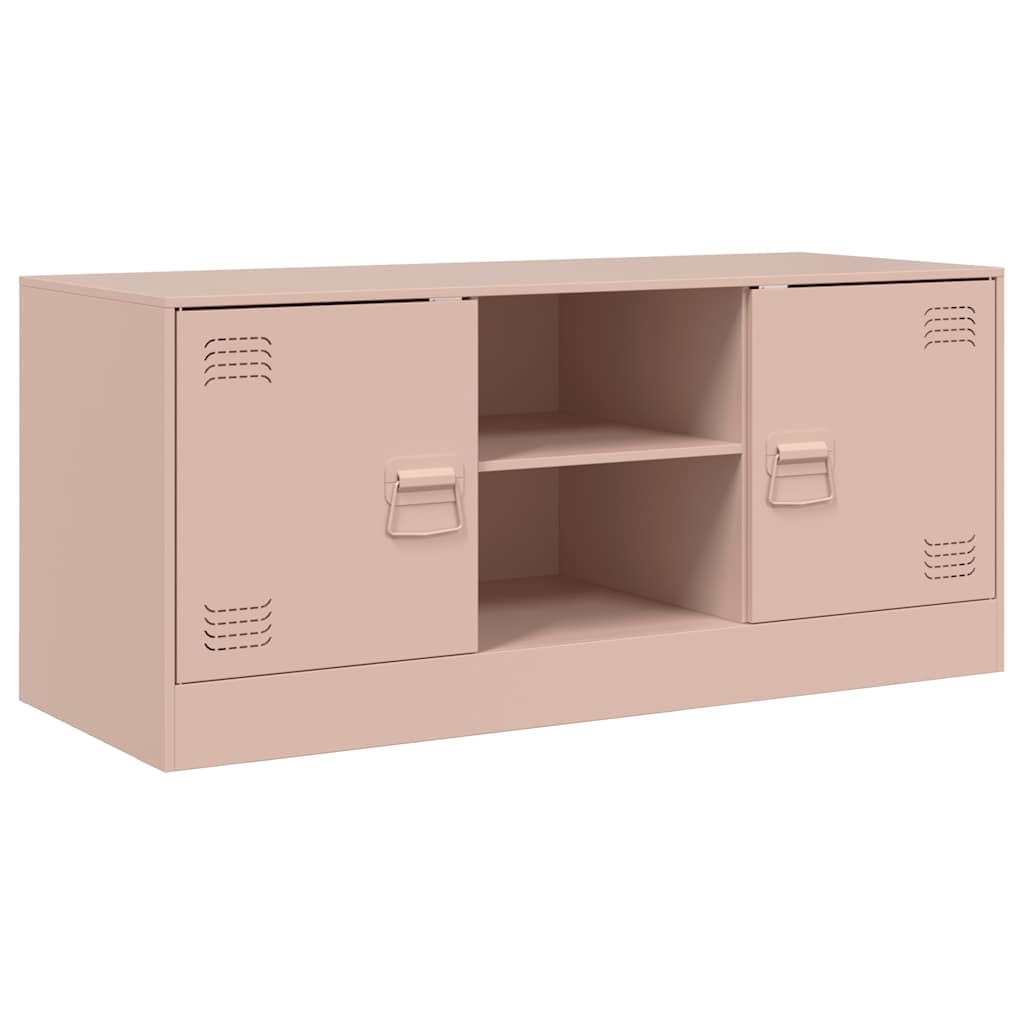 vidaXL TV Cabinet Pink 99x39x44 cm Steel 2