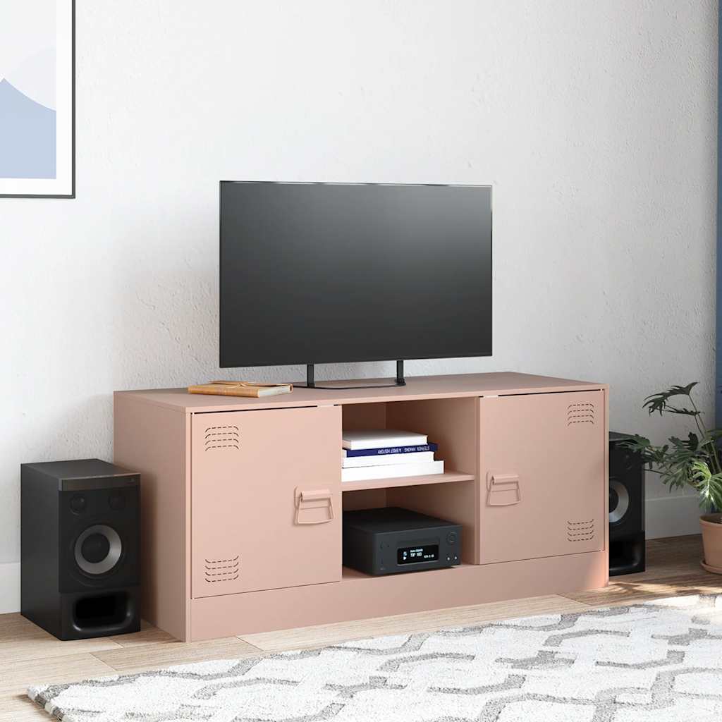 vidaXL TV Cabinet Pink 99x39x44 cm Steel 3
