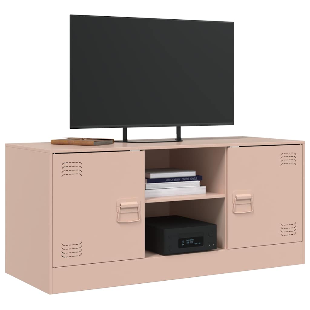 vidaXL TV Cabinet Pink 99x39x44 cm Steel 4