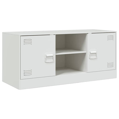 vidaXL TV Cabinet White 99x39x44 cm Steel 2