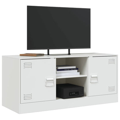 vidaXL TV Cabinet White 99x39x44 cm Steel 4