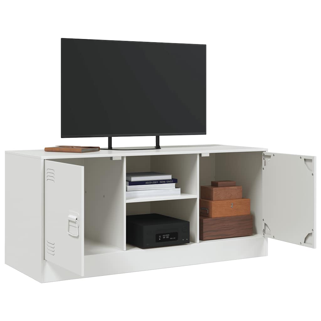 vidaXL TV Cabinet White 99x39x44 cm Steel 5