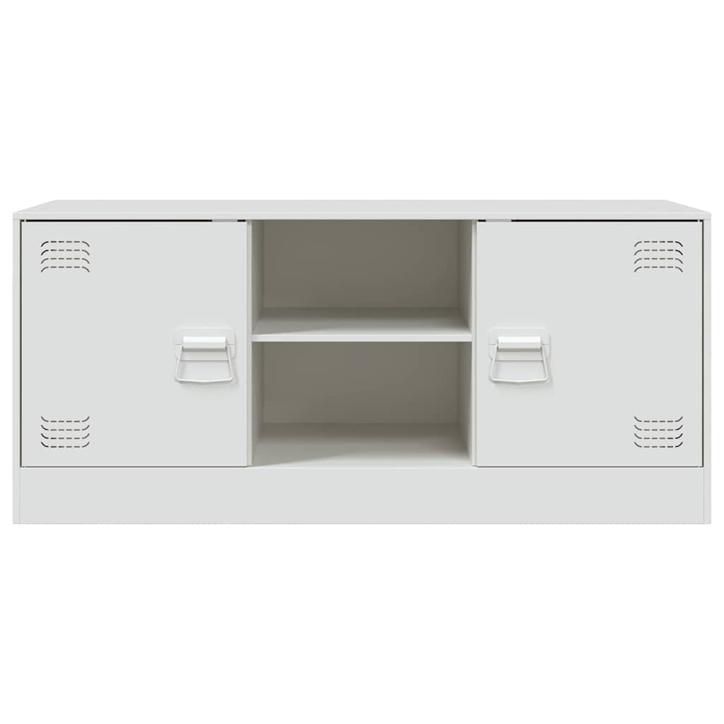 vidaXL TV Cabinet White 99x39x44 cm Steel 6