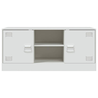 vidaXL TV Cabinet White 99x39x44 cm Steel 6