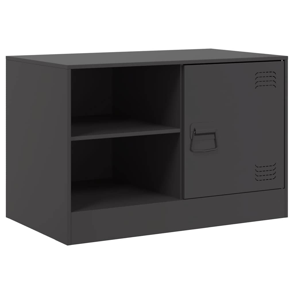 vidaXL TV Cabinet Black 67x39x44 cm Steel 2