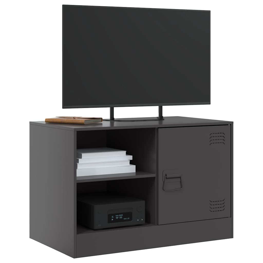 vidaXL TV Cabinet Black 67x39x44 cm Steel 4
