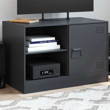 vidaXL TV Cabinet Black 67x39x44 cm Steel 1