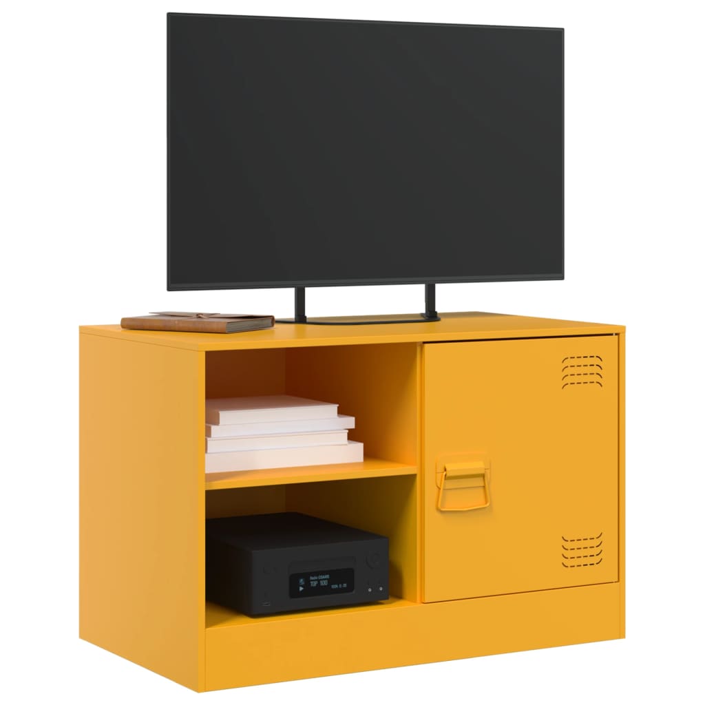 vidaXL TV Cabinet Mustard Yellow 67x39x44 cm Steel 4