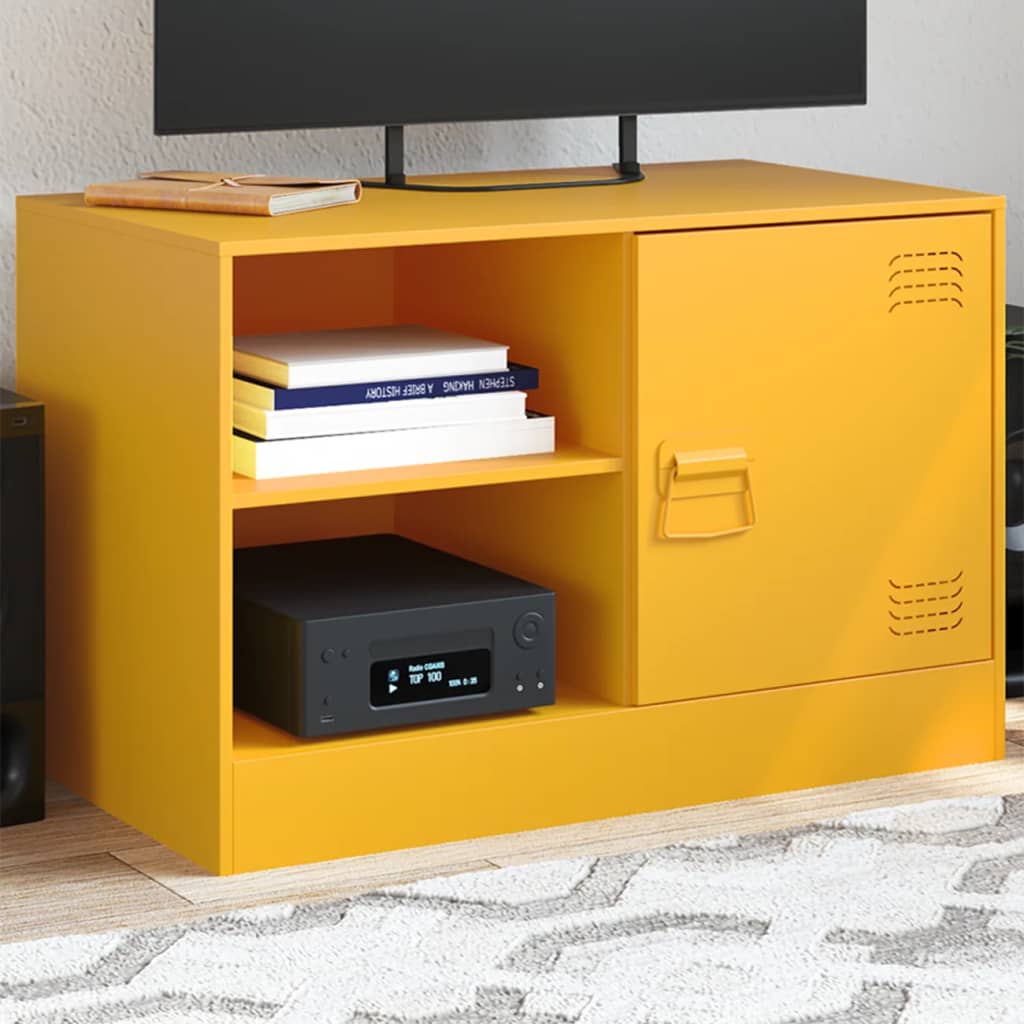 vidaXL TV Cabinet Mustard Yellow 67x39x44 cm Steel 1