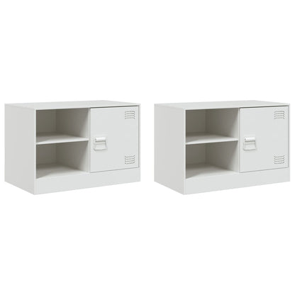 vidaXL TV Cabinets 2 pcs White 67x39x44 cm Steel 2