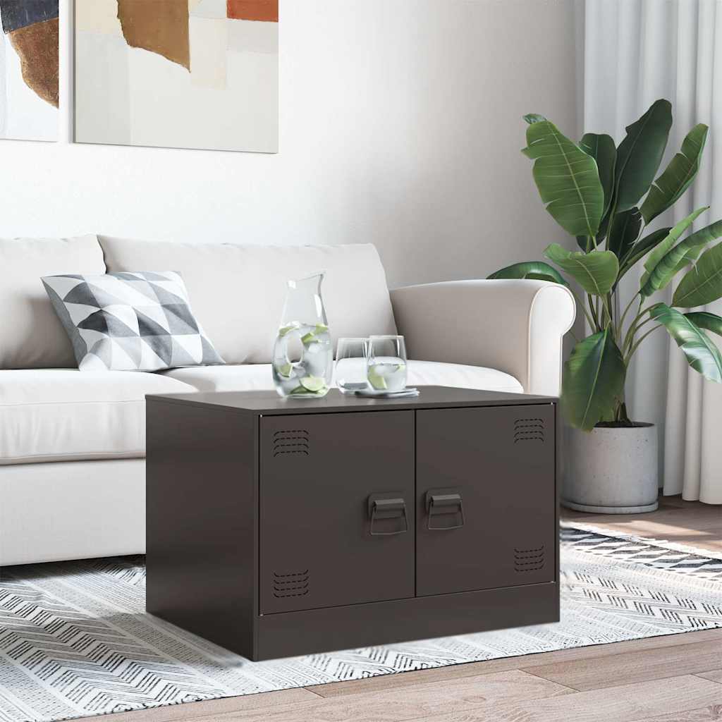 vidaXL Coffee Table Black 67x50x44 cm Steel 3