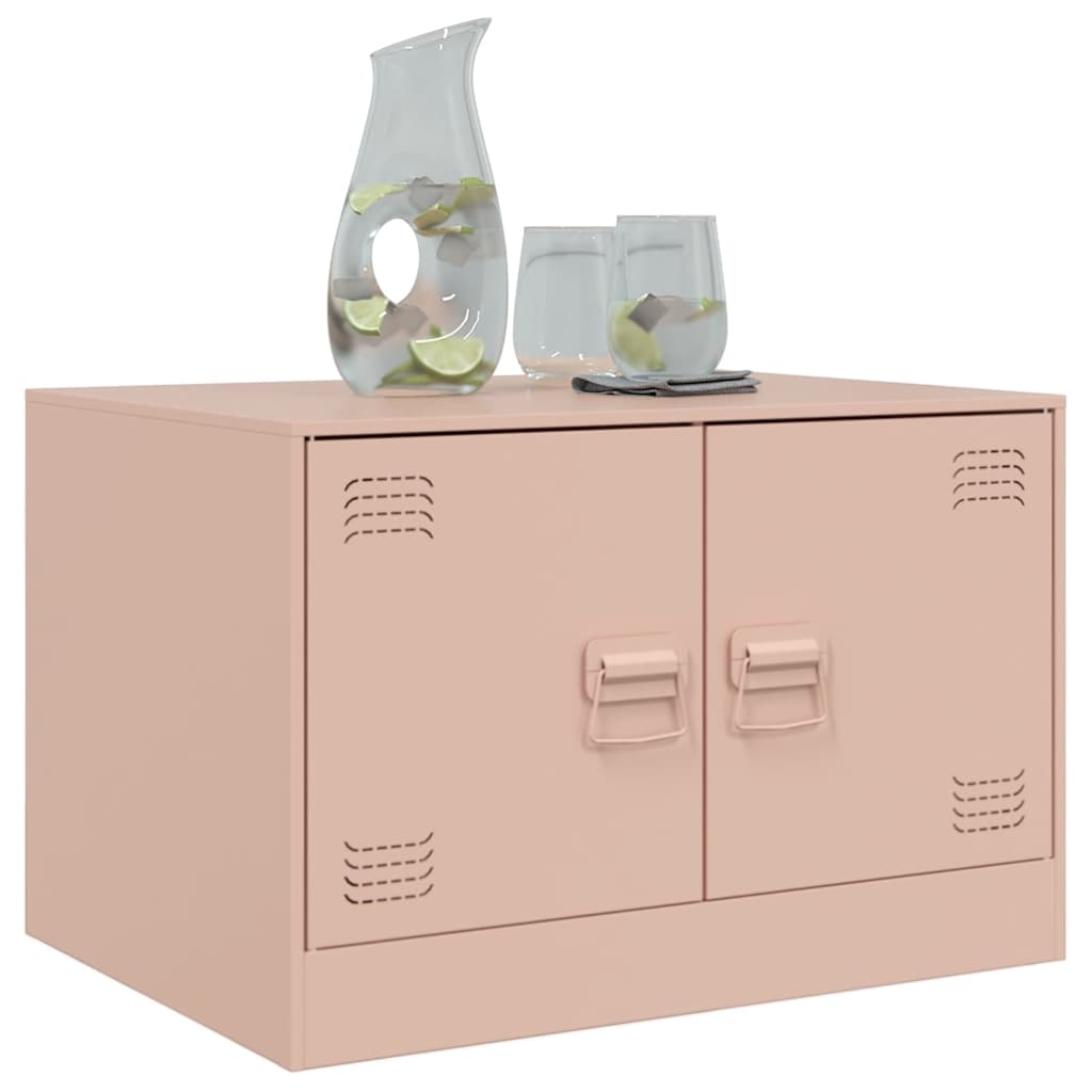 vidaXL Coffee Table Pink 67x50x44 cm Steel 4