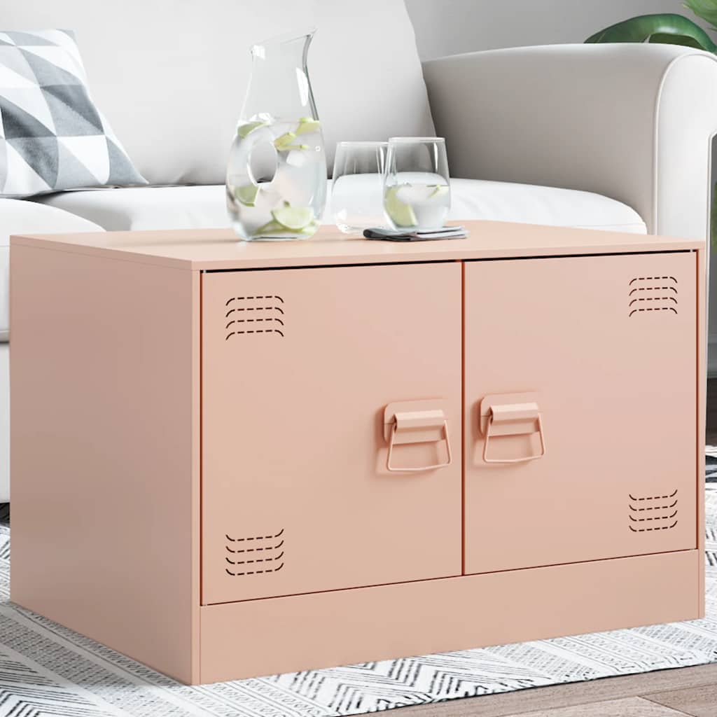 vidaXL Coffee Table Pink 67x50x44 cm Steel 1
