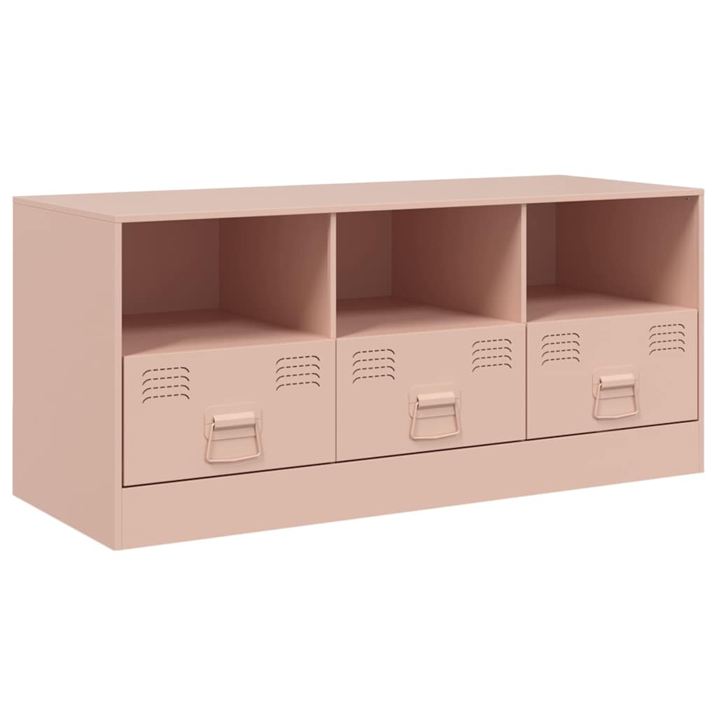 vidaXL TV Cabinet Pink 99x39x44 cm Steel 2