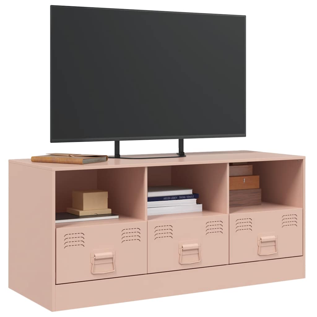 vidaXL TV Cabinet Pink 99x39x44 cm Steel 4
