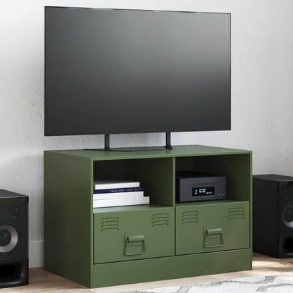vidaXL TV Cabinet Olive Green 67x39x44 cm Steel 1