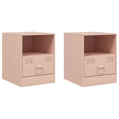 vidaXL Bedside Cabinet | Set of 2 | Pink | Cold-rolled steel | 34.5 x 39 x 44 cm 2