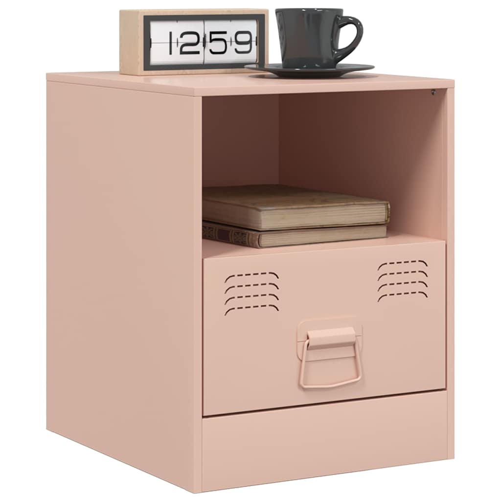 vidaXL Bedside Cabinet | Set of 2 | Pink | Cold-rolled steel | 34.5 x 39 x 44 cm 3