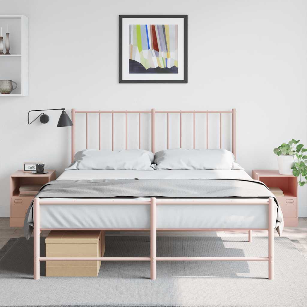 vidaXL Bedside Cabinet | Set of 2 | Pink | Cold-rolled steel | 34.5 x 39 x 44 cm 1