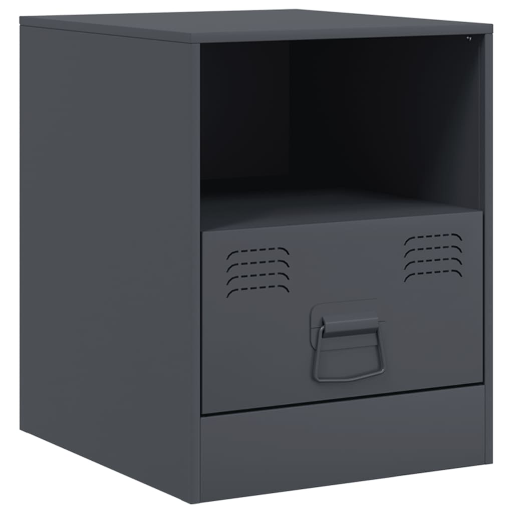 vidaXL Bedside Cabinets 2 pcs Anthracite 34.5x39x44 cm Steel 6