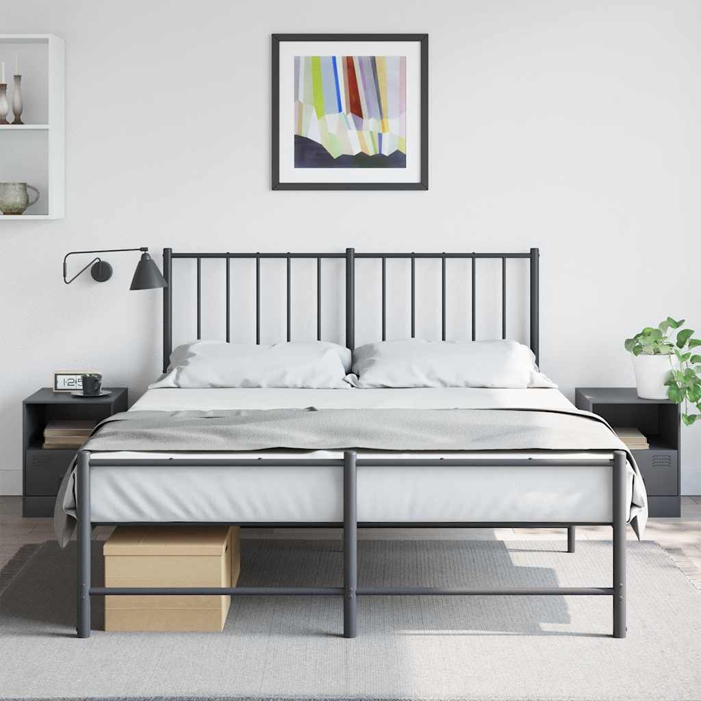 vidaXL Bedside Cabinets 2 pcs Anthracite 34.5x39x44 cm Steel 1