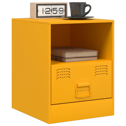 vidaXL Bedside Cabinets 2 pcs Mustard Yellow 34.5x39x44 cm Steel 3