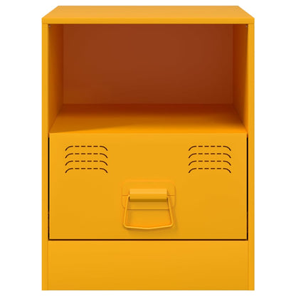 vidaXL Bedside Cabinets 2 pcs Mustard Yellow 34.5x39x44 cm Steel 5