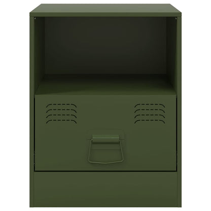 vidaXL Bedside Cabinets 2 pcs Olive Green 34.5x39x44 cm Steel 5