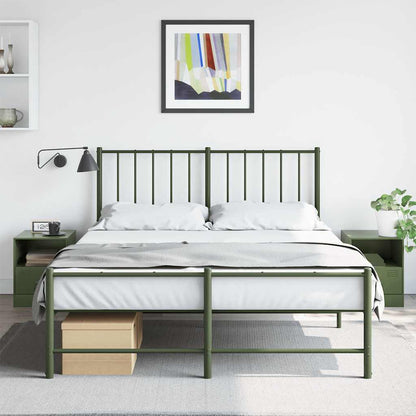 vidaXL Bedside Cabinets 2 pcs Olive Green 34.5x39x44 cm Steel 1