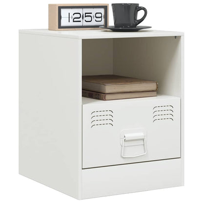 vidaXL Bedside Cabinets 2 pcs White 34.5x39x44 cm Steel 3