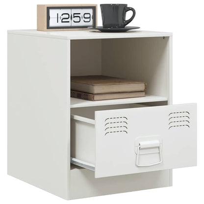 vidaXL Bedside Cabinets 2 pcs White 34.5x39x44 cm Steel 4